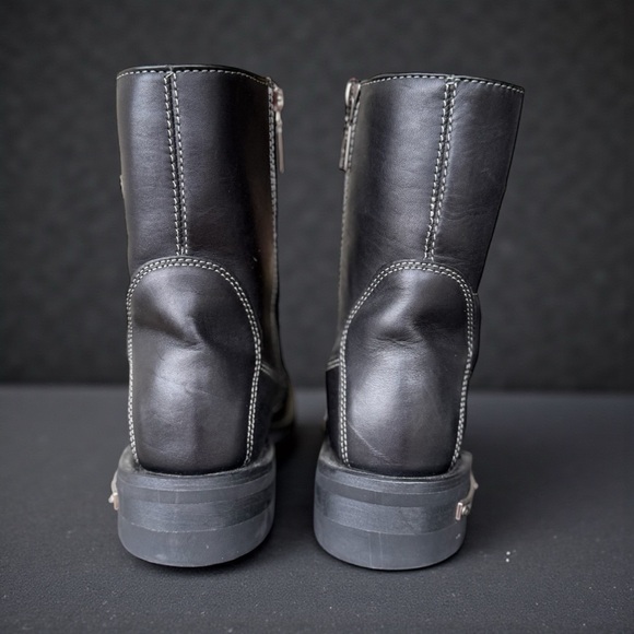 Milwaukee Riding Boots Womens 7 Black Mid-Calf Motorcycle Biker Side Zip - Picture 4 of 6
